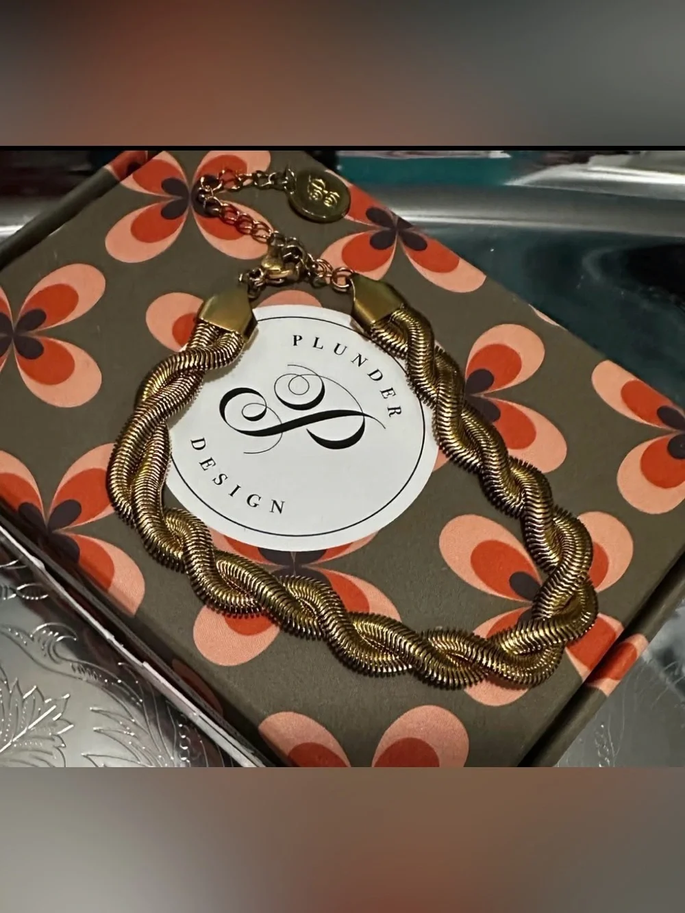 Plunder Design Cara Bracelet Gold Twisted Rope Chain Necklace